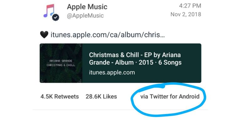 Apple Music twitter hesabı Android cihaz üzerinden tweet attı! Ortalık karıştı